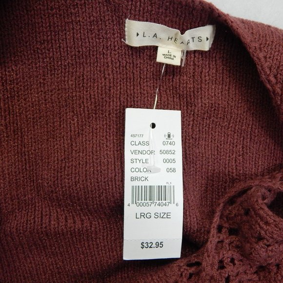 L.A Hearts Knit Crop Tank Top Womens Pacsun Burgundy Size L - Picture 7 of 7